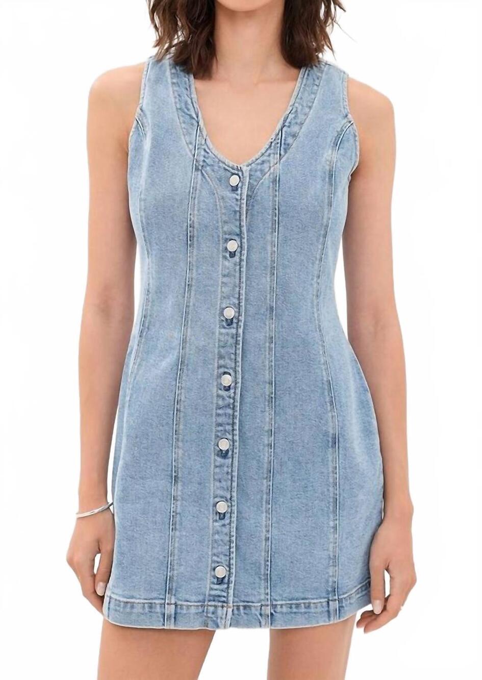 NEW Z SUPPLY jolie denim seamed mini dress in avalon